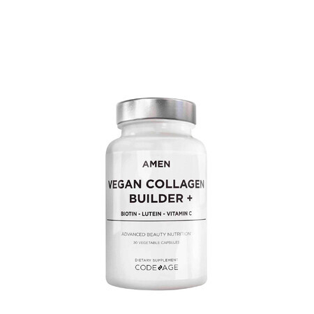 Codeage Amen Vegan Collagen Builder, Colágeno Vegano con Biotina, Luteína y Vitamina C, 30 Cps