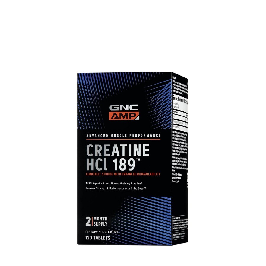 Gnc Amp Kreatin Hcl 189, Kreatin, 120 Tb