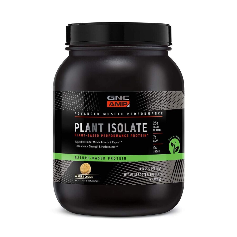 Gnc Amp Plant Isolate Vegan Protein With Vanilla Biscuit Flavor, 893.2 G