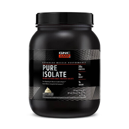 Gnc Amp Pure Isolate, Wei-eiwitisolaat met vanillesmaak, 896 G