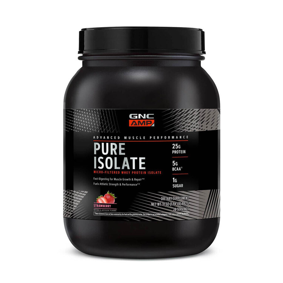 Gnc Amp Pure Isolate, Molkenprotein-Isolat, Erdbeergeschmack, 882 G