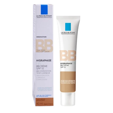 LA ROCHE-POSAY HYDRAPHASE BB CREAM LSF 15, MITTLERE FARBTÖNUNG, 40 ML