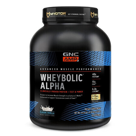 Gnc Amp Wheybolic Alpha, Proteína de suero de leche con sabor a vainilla, 1254 G