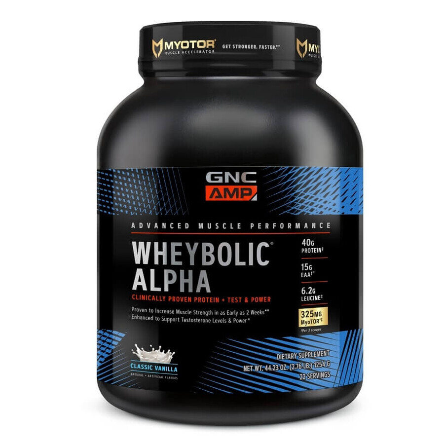 Gnc Amp Wheybolic Alpha, Proteína de suero de leche con sabor a vainilla, 1254 G