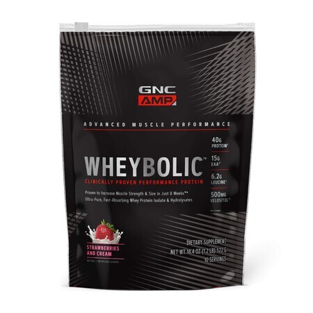 Gnc Amp Wheybolic, Wei-eiwit, Aardbeiensmaak, 522 G