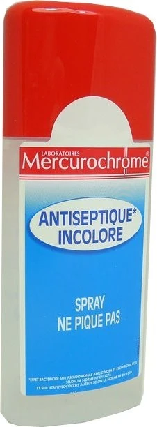 MERCUROCHROME KLEURLOZE ANTISEPTISCHE SPRAY — PRIKT NIET