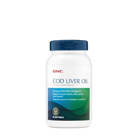 Gnc Cod Liver Oil, Triple Cod Liver Oil, 90 Cps