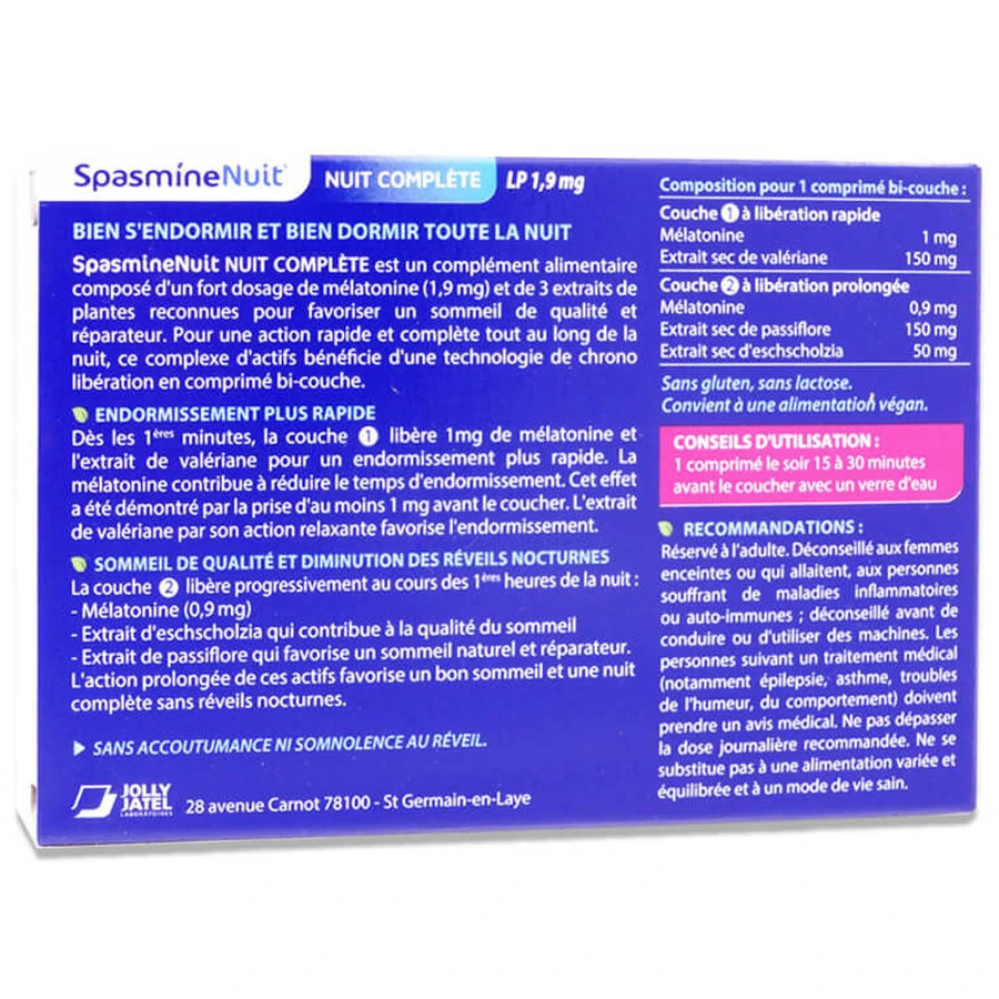 SPASMINE COMPLETE NIGHT 15 COMPRESSE A DOPPIO STRATO