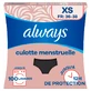ALWAYS MENSTRUATIESLIPJES, GEMIDDELDE TOT ZWARE MENSTRUATIE, MAAT XS (36–38)