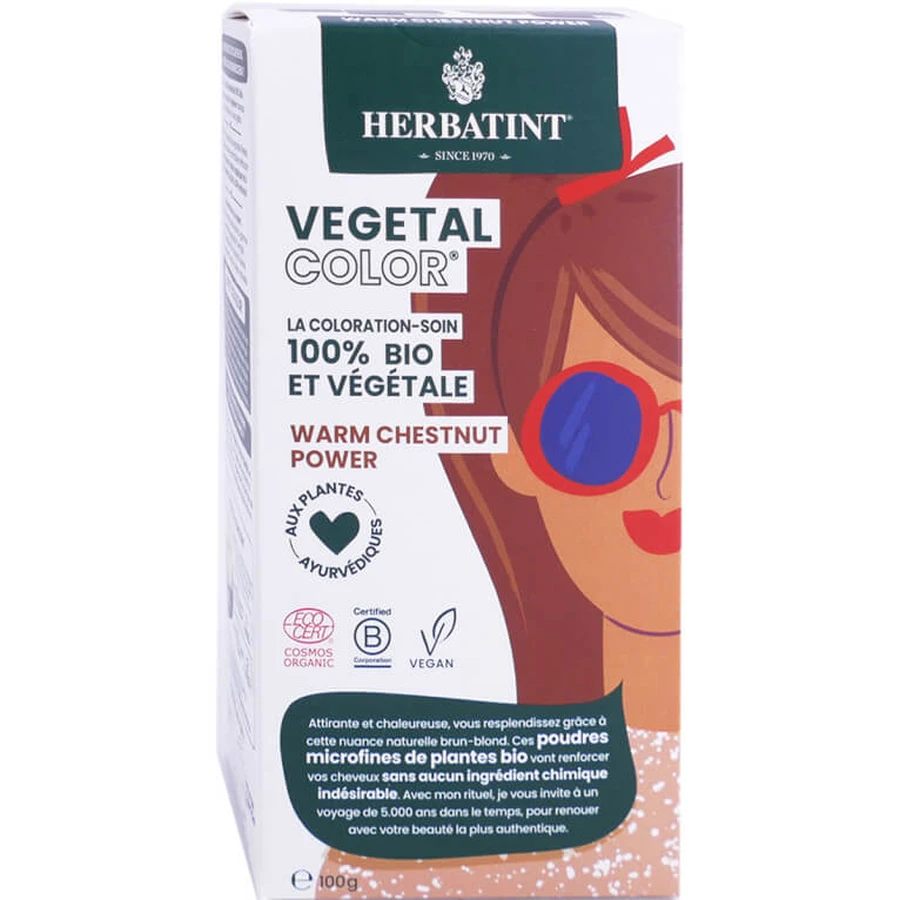 HERBATINT BIOLOGISCHE PLANTENHAARKLEURING WARM CHESTNUT POWER 100 G