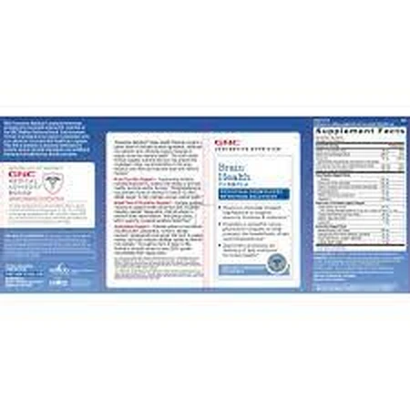 Brain Health Formula Gnc Nutrizione preventiva per la salute del cervello e del sistema nervoso, 60 Tb