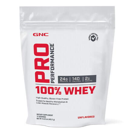 Gnc Pro Performance 100% Molke, Molkenprotein ohne Geschmack, 403.2g