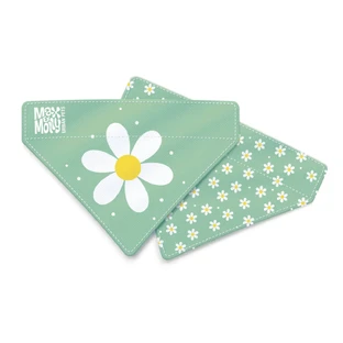 MAX & MOLLY Bandana w kwiatki, akcesorium dla psów, poliester, zielona, rozmiar M-L (22,5 x 17 x 4,5 cm)