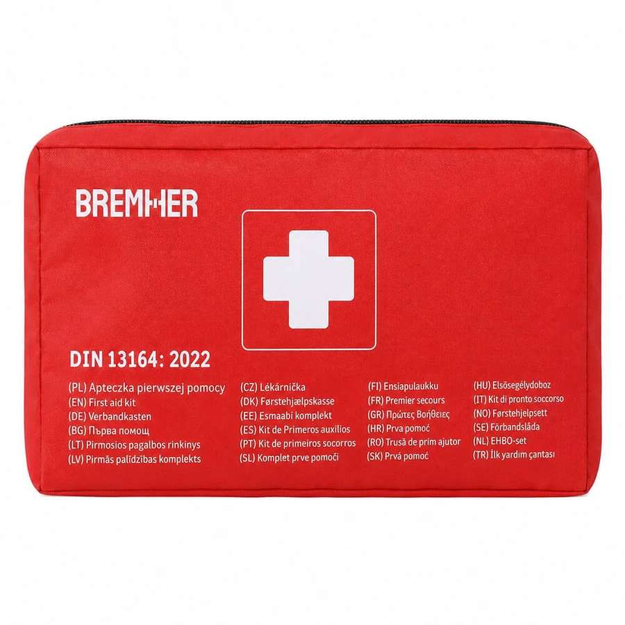 Kit di pronto soccorso per auto Bremher DIN 13164:2022 - Kit di pronto soccorso con accessori