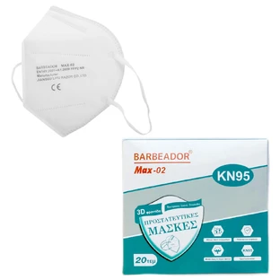 Barbeador High-Protection FFP2/KN95 Mask, White, 20-pack