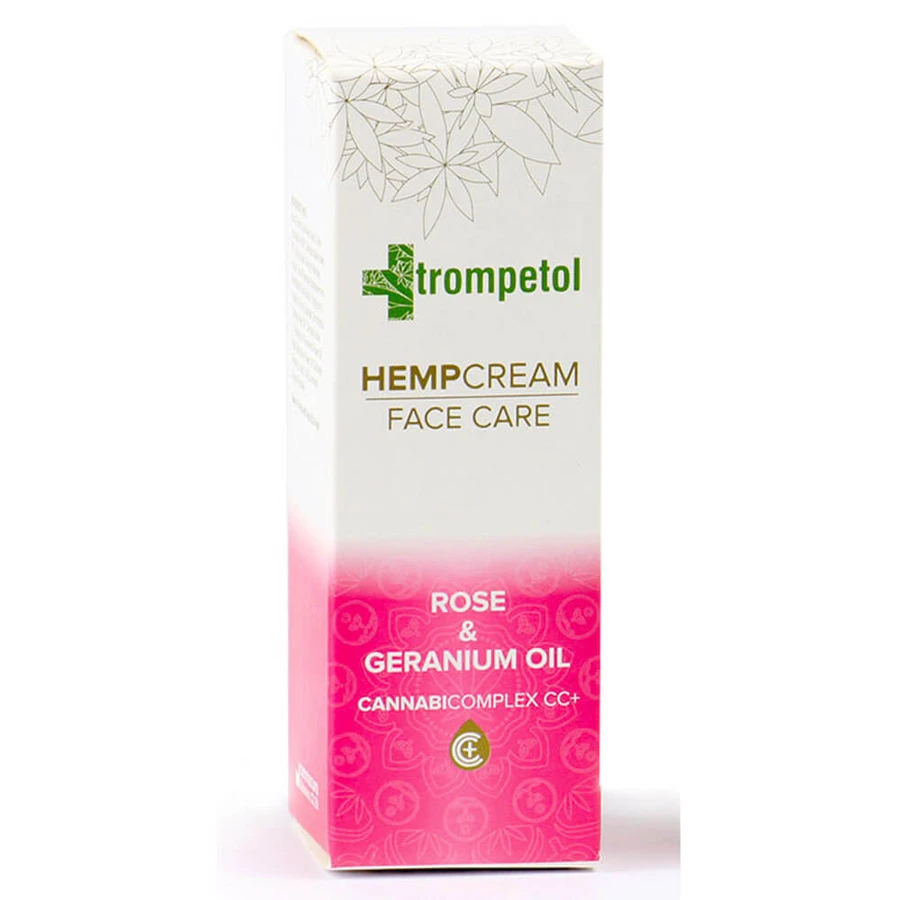 Crema facial de cáñamo con aceite de rosa y geranio de Trompetol, 40 ml