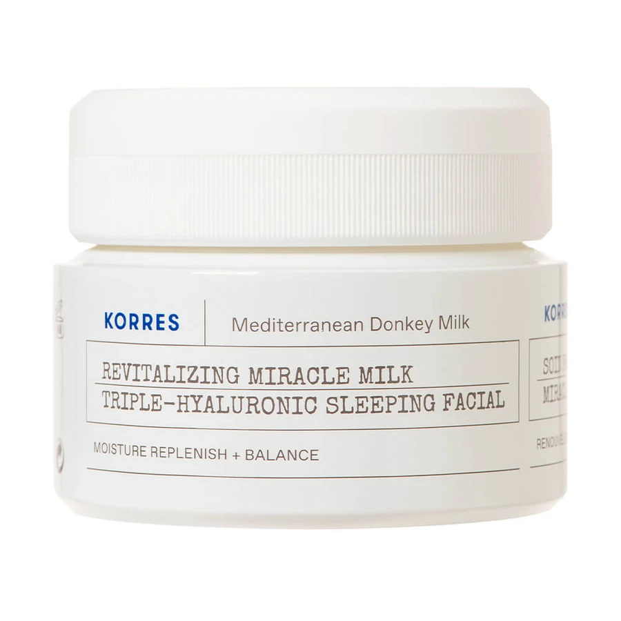 Korres Eselsmilch-Nachtcreme mit 3 Hyaluronsäuren für trockene, dehydrierte Haut 40 ml