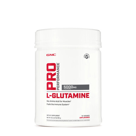 Gnc Pro Performance L-glutammina micronizzata 5000 Mg, Polvere micronizzata di L-glutammina senza aroma, 905 G