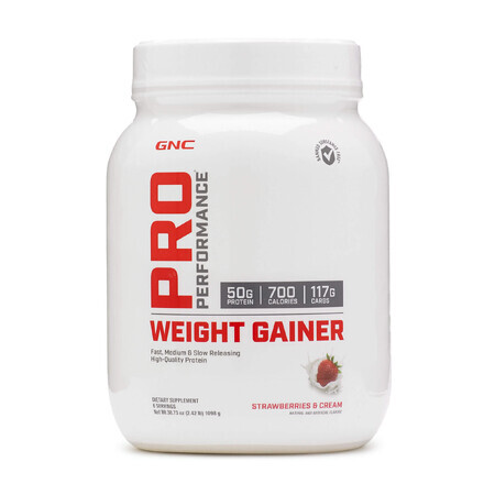 Gnc Pro Performance Weight Gainer, Eiwitformule voor gewichtstoename met aardbeiensmaak, 1098 G