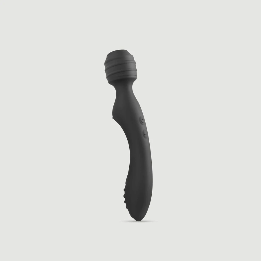 Twist 2-in-1 Double Motor Wand Massage G-Spot Vibrator - Black