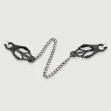 Nipple Clamps with Adjustable Pressure and Metal Chain - Black