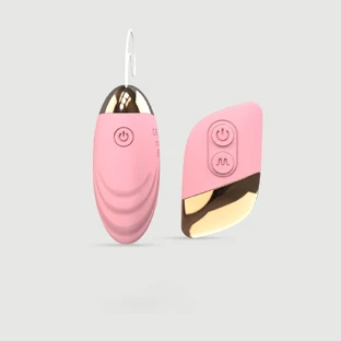 Prachtige, op afstand bedienbare siliconen vibrator met ribbels - roze