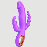 Sexopolis Hugo Rabbit Silikon-Vibrator mit Analkugeln – Lila