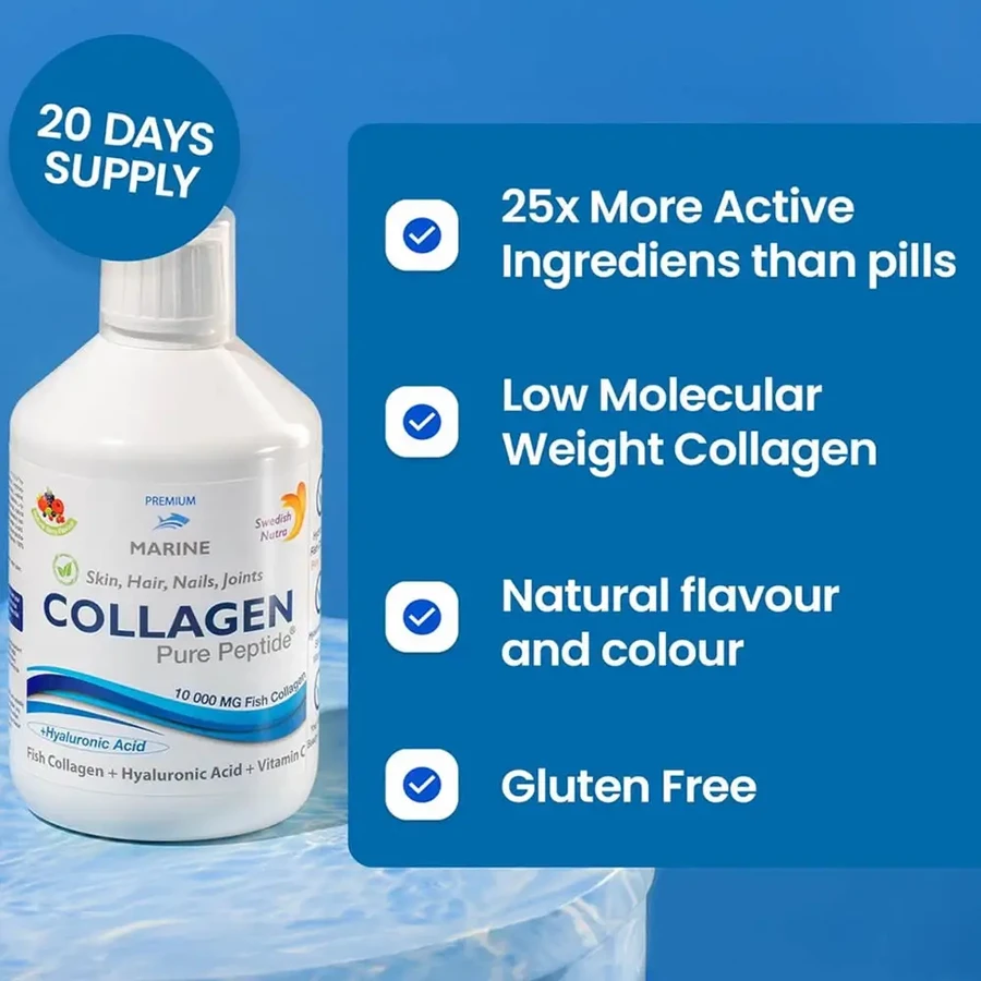 Colagen Marin Hidrolizat 10000mg, 2x500 ml, Swedish Nutra: ceny i cechy