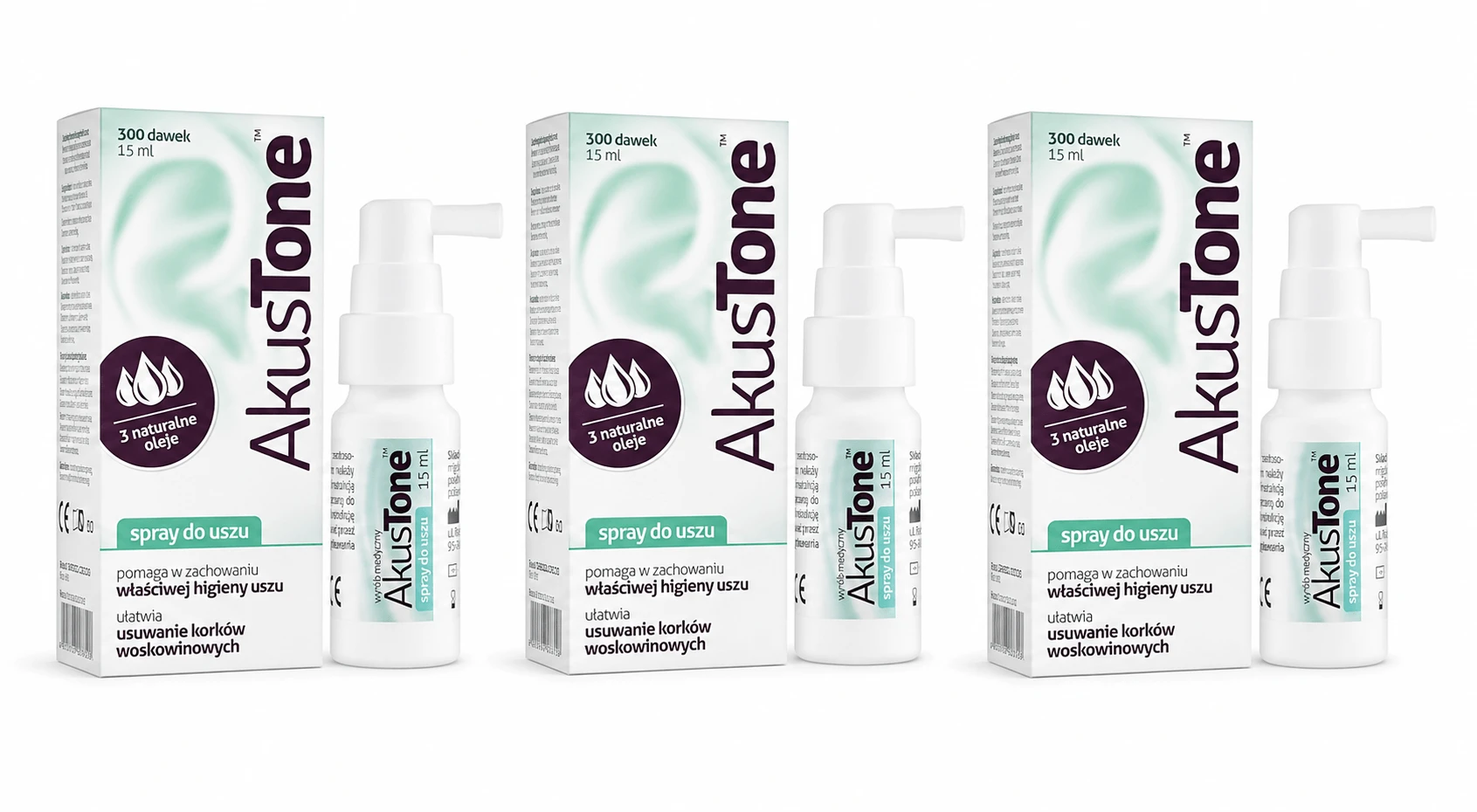 AkusTone, oorspray, 3x15 ml