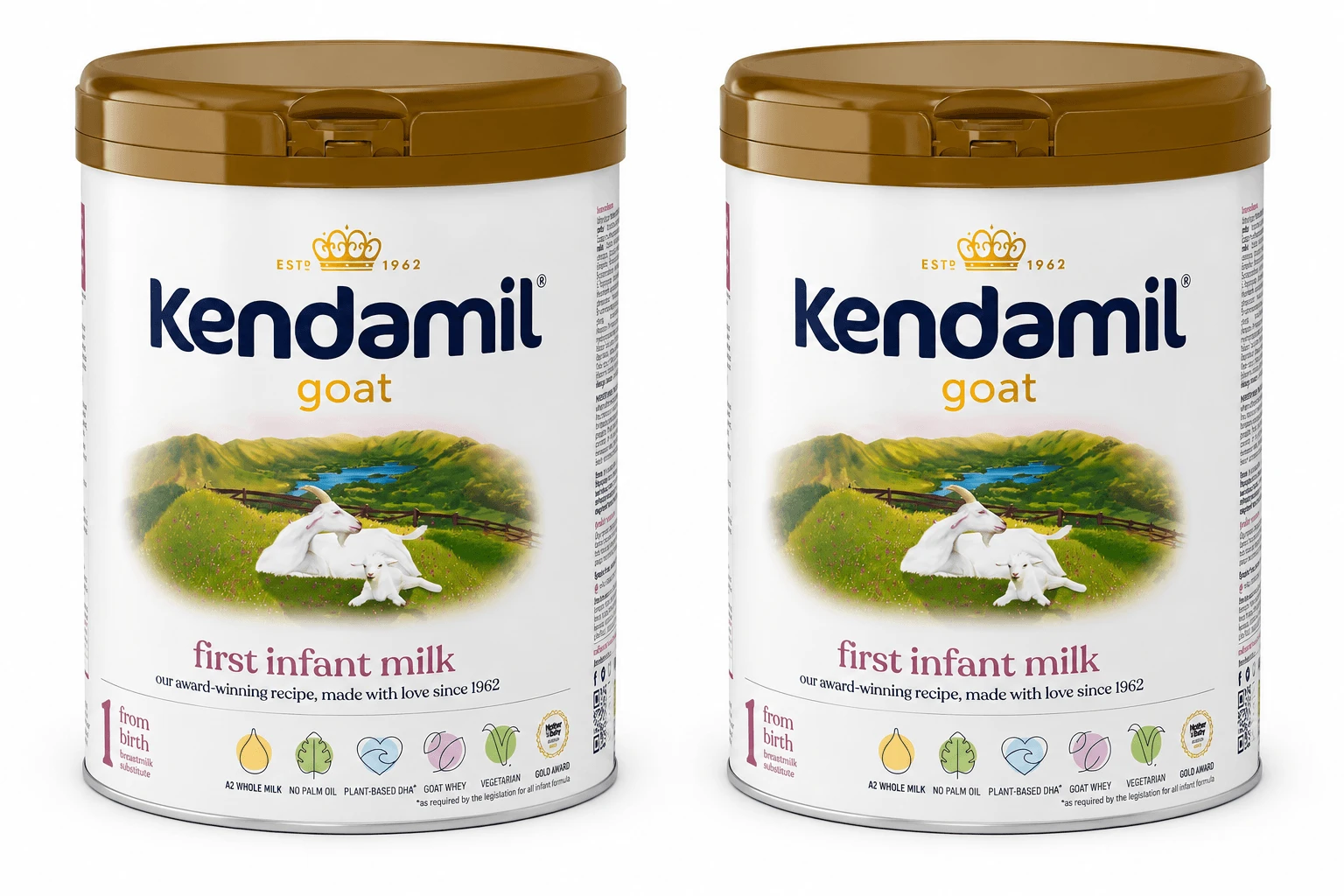 Kendamil Goat 1, zuigelingenmelk op basis van geitenmelk, vanaf de geboorte, 2x800 g