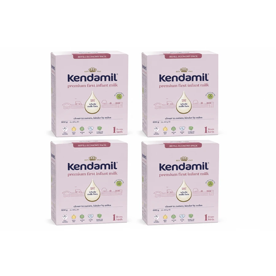 Kendamil Premium 1 DHA+, latte per lattanti, dalla nascita, 4x600 g