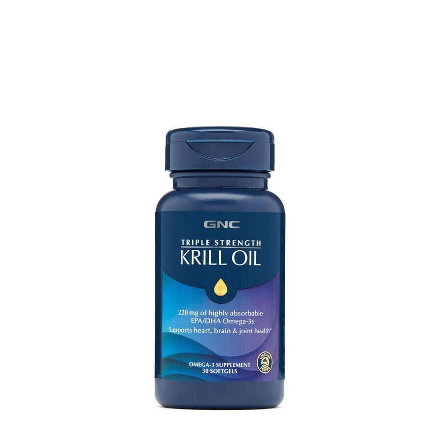 Gnc Triple Strength Krill Oil, Krill Olie, 30 Cps