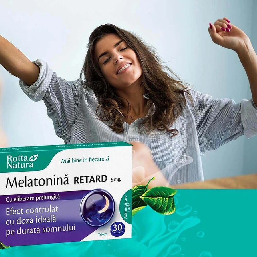 Melatonina Retard, 5mg, 2x90 tablete, Rotta Natura
