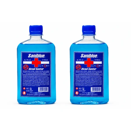 70% ontsmettingsalcohol, 2 x 500 ml, Saniblue