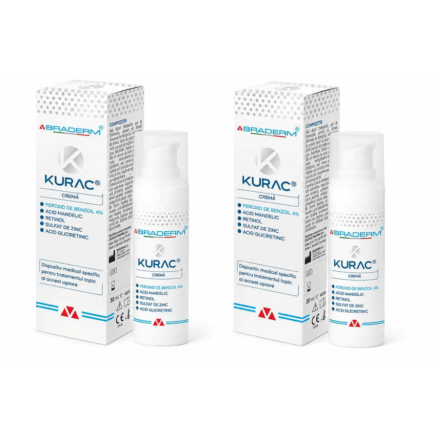 Kurac Crème Anti-Acné, 2x30 ml, Braderm