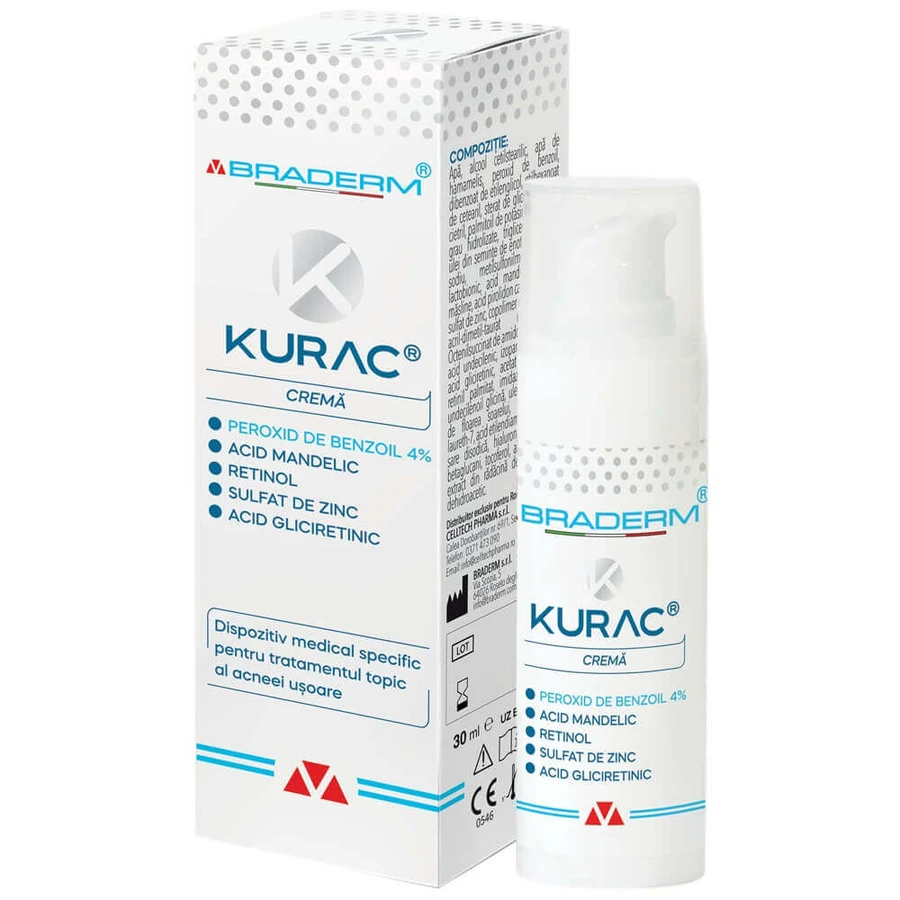 Kurac Crème Anti-Acné, 2x30 ml, Braderm
