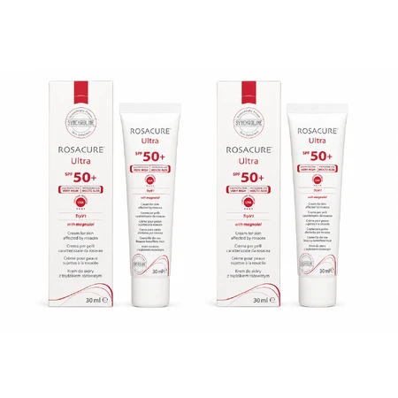 Synchroline Rosacure Ultra, krem do twarzy z filtrem ochronnym SPF 50+, 2x30 ml: ceny i cechy