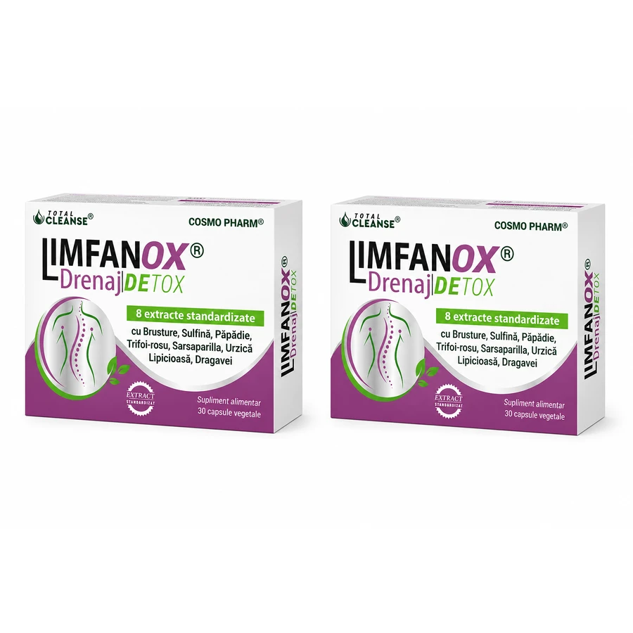 Limfanox Drenaj Detox Total Cleanse, 2x30 cápsulas, Cosmopharm