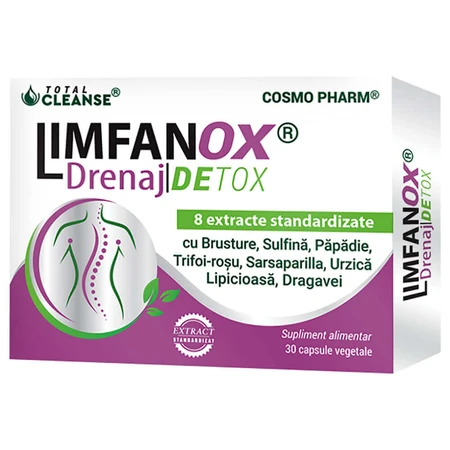 Limfanox Drenaj Detox Total Cleanse, 2x30 cápsulas, Cosmopharm