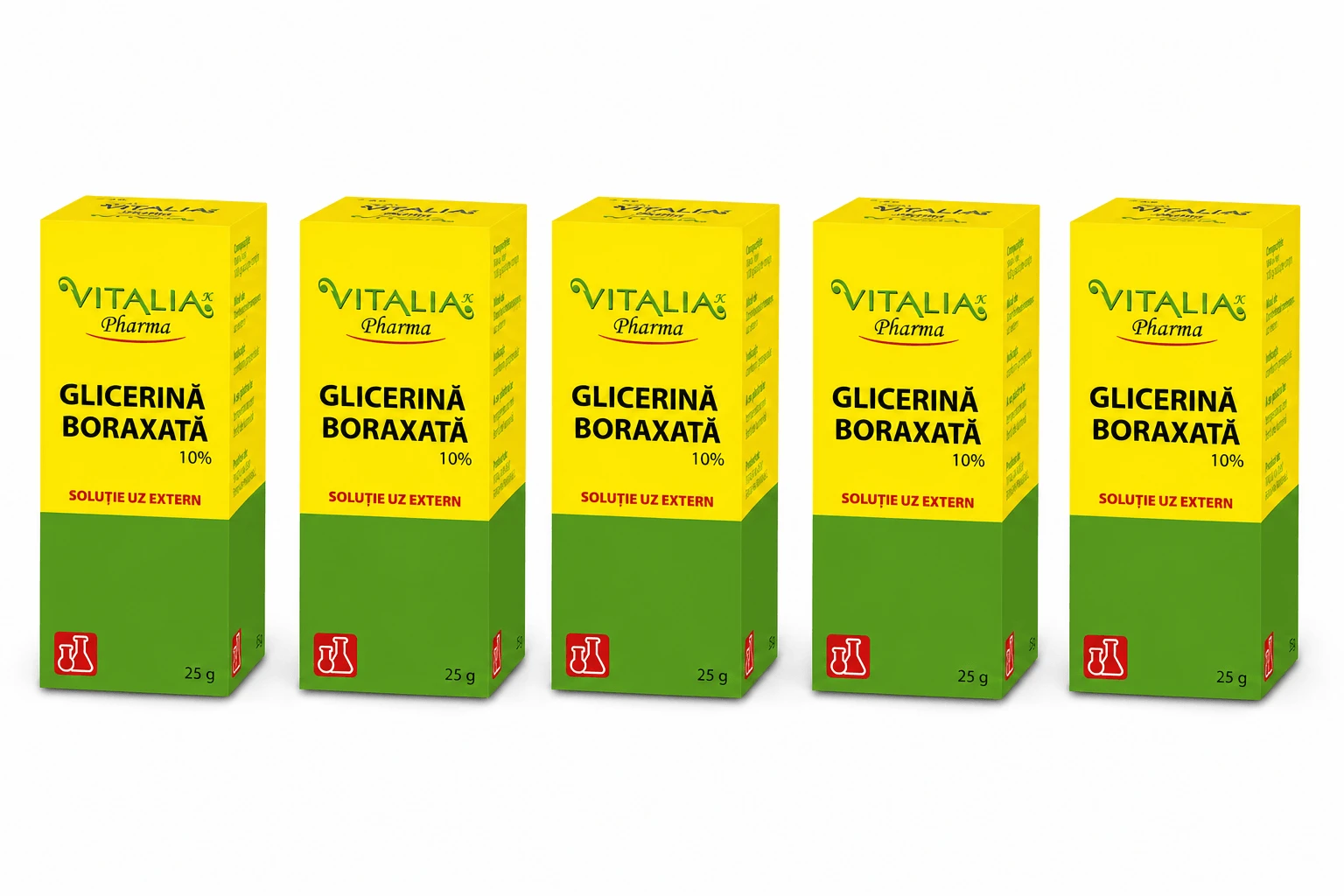 Glicerina Boraxata 10%, 5x25 g, Vitalia