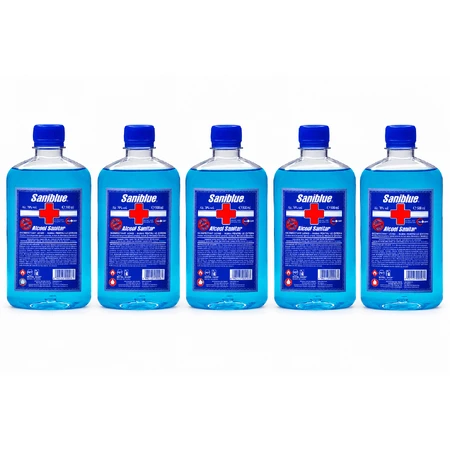 70% Rubbing Alcohol, 5x500 ml, Saniblue