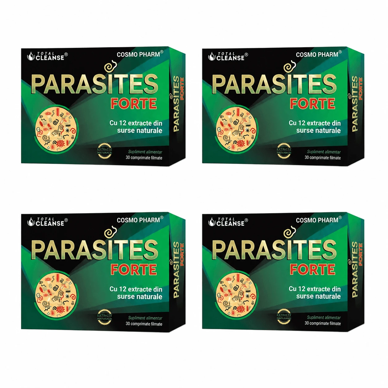 Set Parasites Total Cleanse, 4x30 filmomhulde tabletten, Cosmopharm