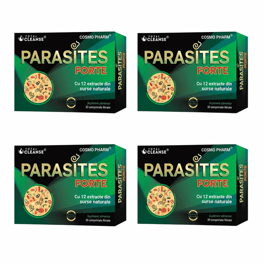 Pachet Parasites Total Cleanse, 4x30 comprimate filmate, Cosmopharm