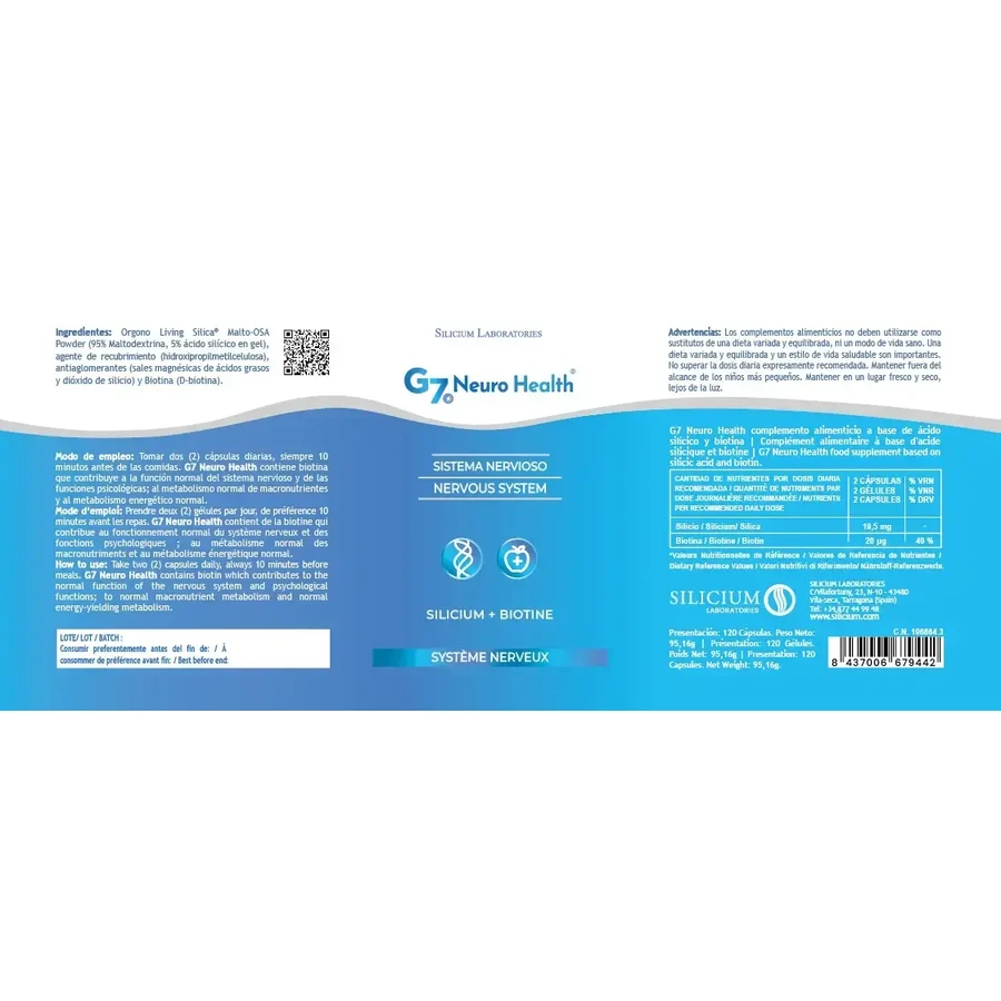 G7 Neuro Health, 2x120 kapsułek, Silicium Espana Laboratorios: ceny i cechy