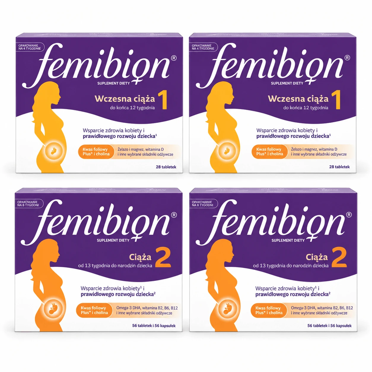 Femibion 1, 56 tabletten + Femibion 2, 112 tabletten