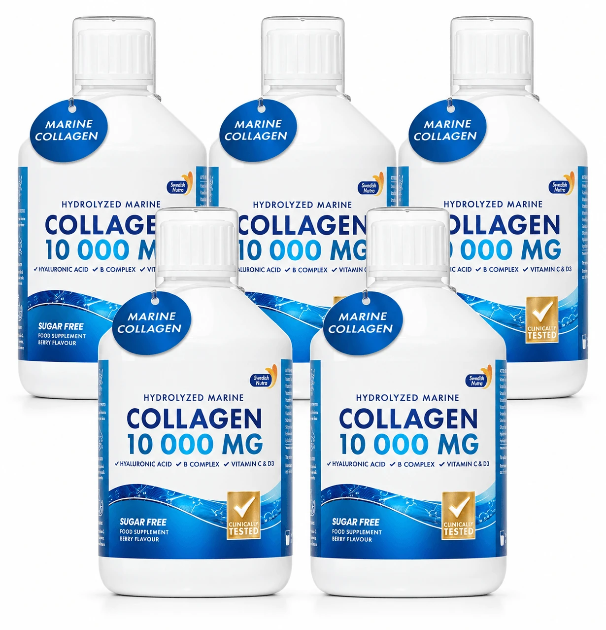 Colagen Marin Hidrolizat 10000mg, 5x500 ml, Swedish Nutra