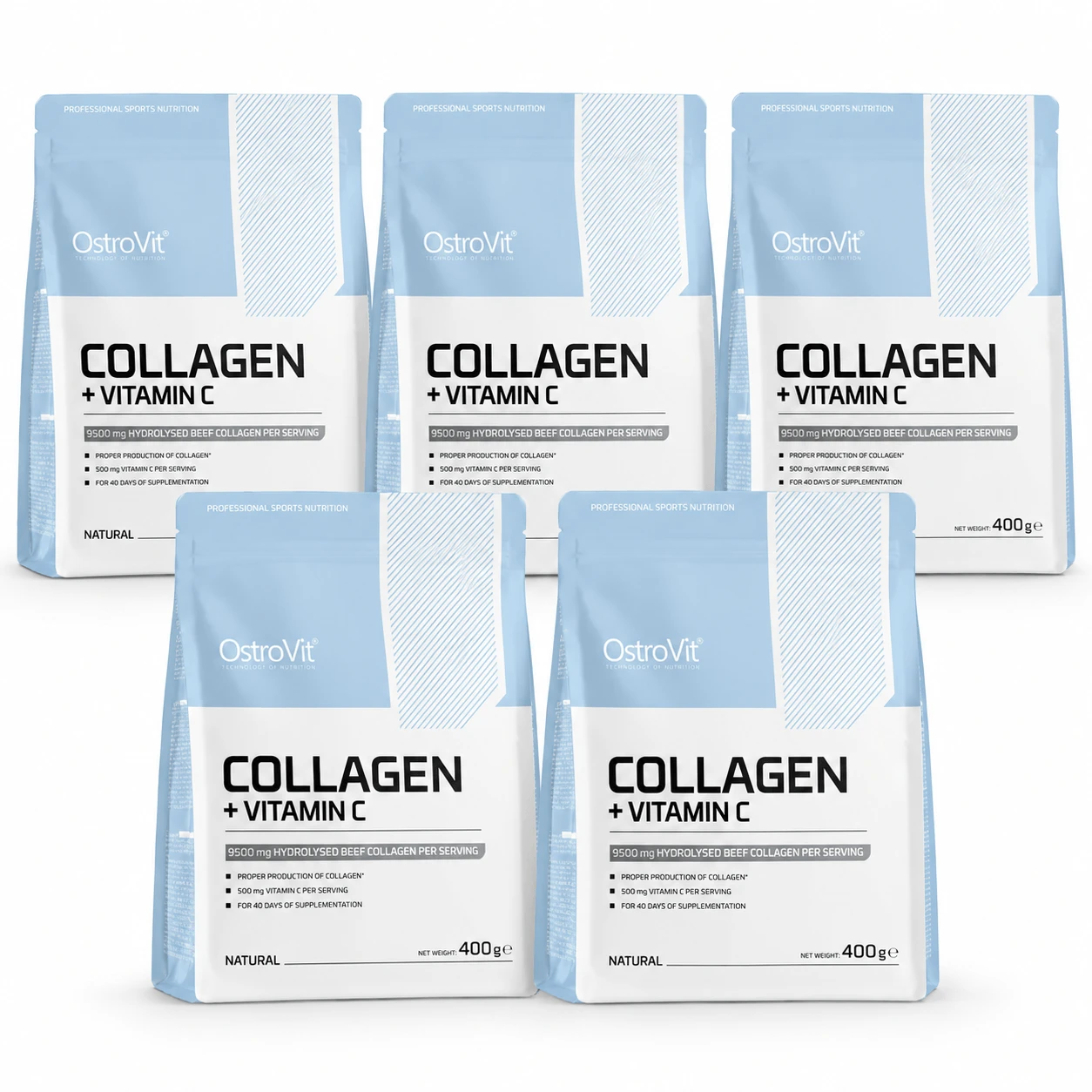 Collageen + natuurlijke vitamine C, 5x400 g, OstroVit