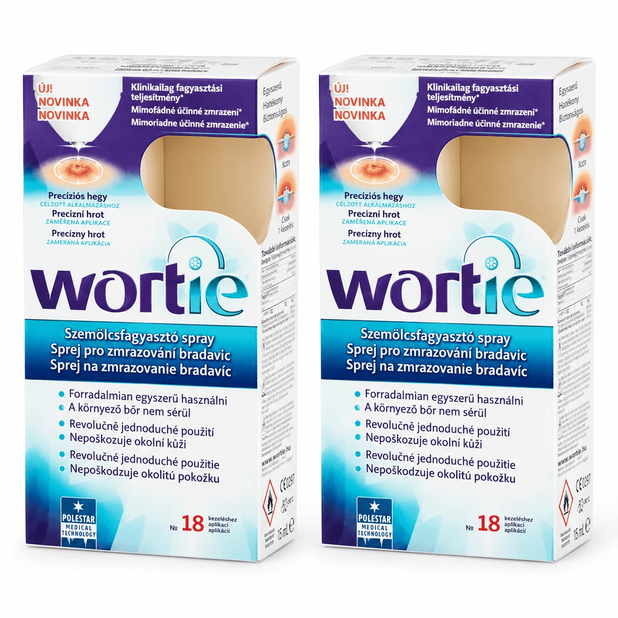 Wortie, preparaat voor het verwijderen van wratten en wratten, 2x50 ml