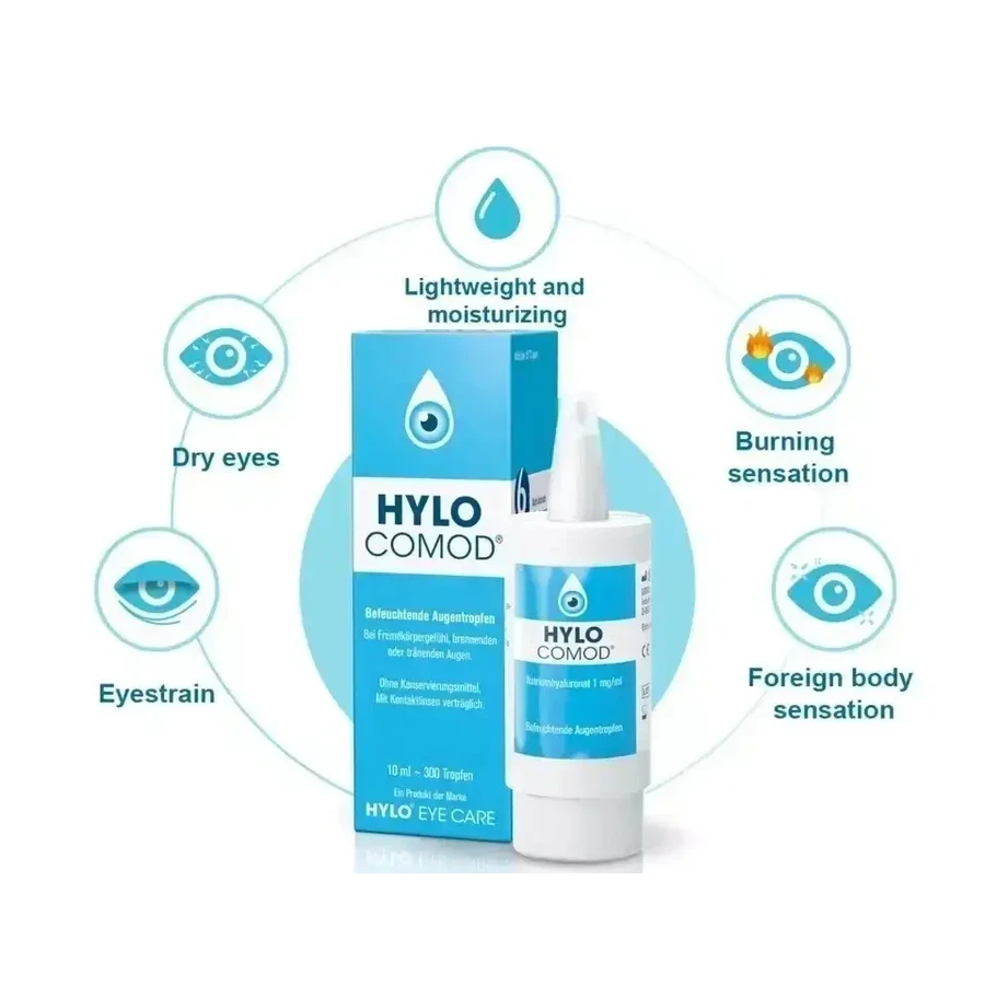 Hylo Eye Care HYLO-COMOD feuchtigkeitsspendende Augentropfen 3x10 ml