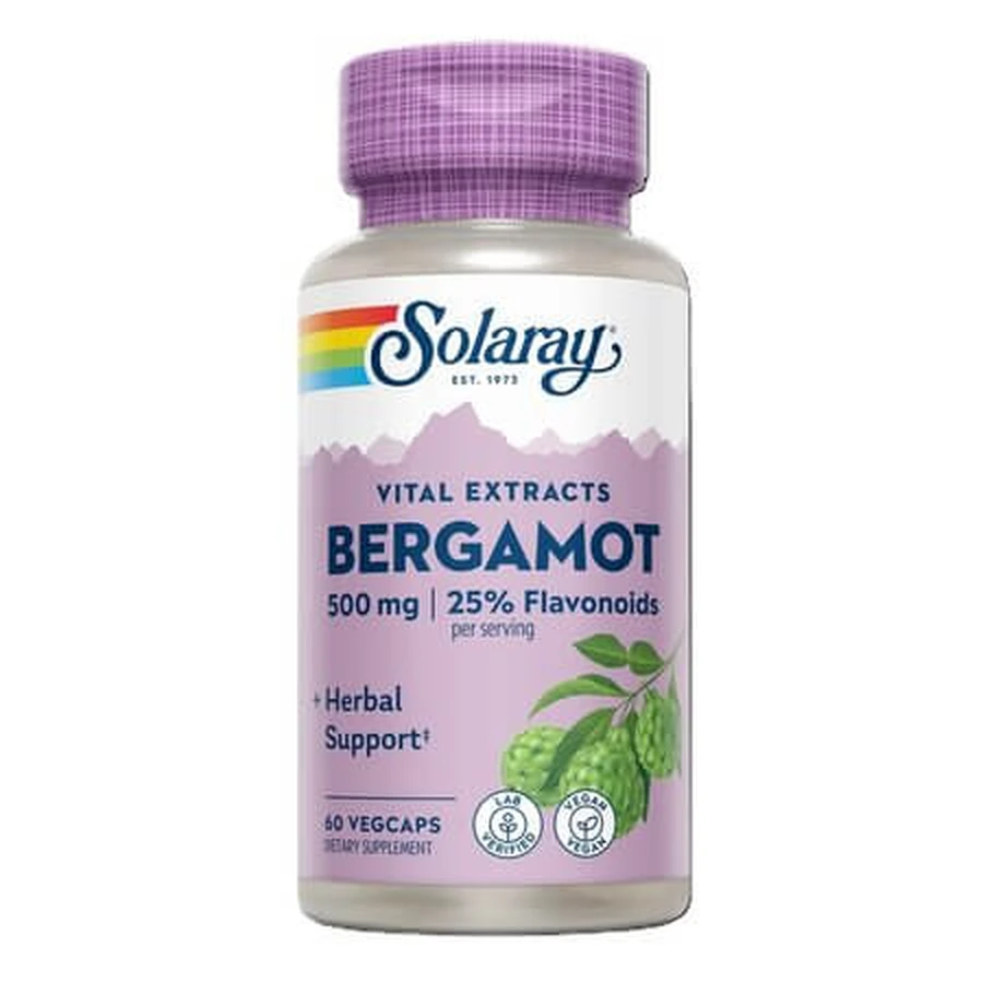Solaray Estratto di bergamotto, 500 mg, 60 capsule vegetariane, Secom